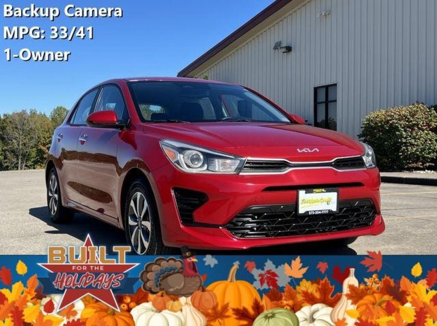 2022 RED /Black KIA RIO S (3KPA25AD6NE) with an 1.6L engine, Continuously Variable transmission, located at 2990 Old Orchard Rd., Jackson, MO, 63755, 37.354214, -89.612106 - Photo#0