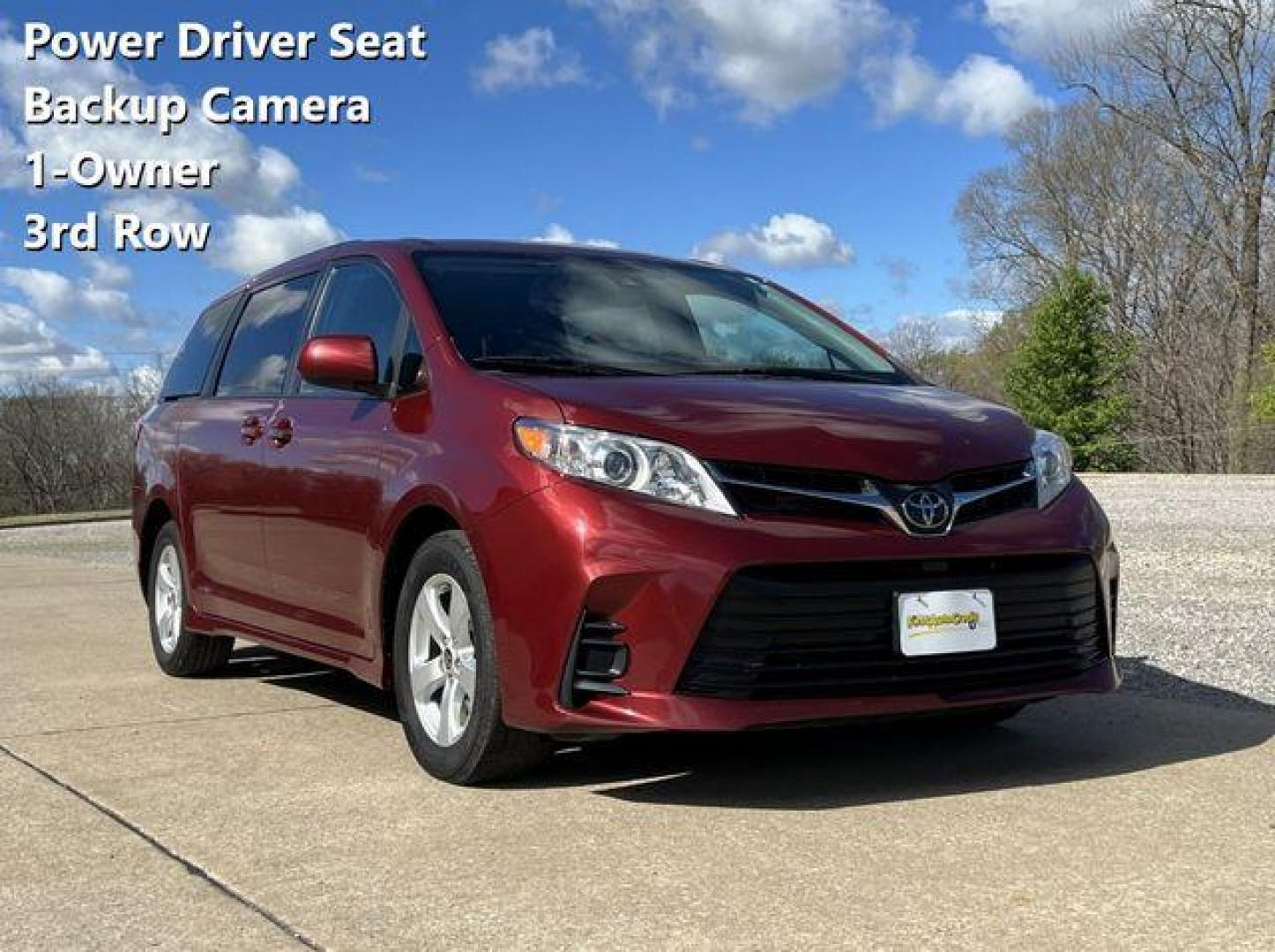 2020 MAROON /Tan TOYOTA SIENNA LE (5TDKZ3DC6LS) with an 3.5L engine, Automatic transmission, located at 2990 Old Orchard Rd., Jackson, MO, 63755, 37.354214, -89.612106 - Photo#0