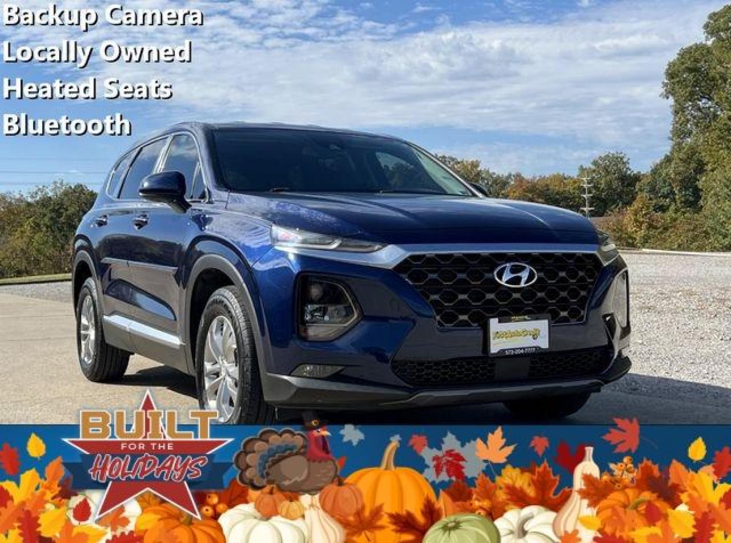 2019 BLUE /Gray HYUNDAI SANTA FE SEL (5NMS33AD2KH) with an 2.4L engine, Automatic transmission, located at 2990 Old Orchard Rd., Jackson, MO, 63755, 37.354214, -89.612106 - Photo#0