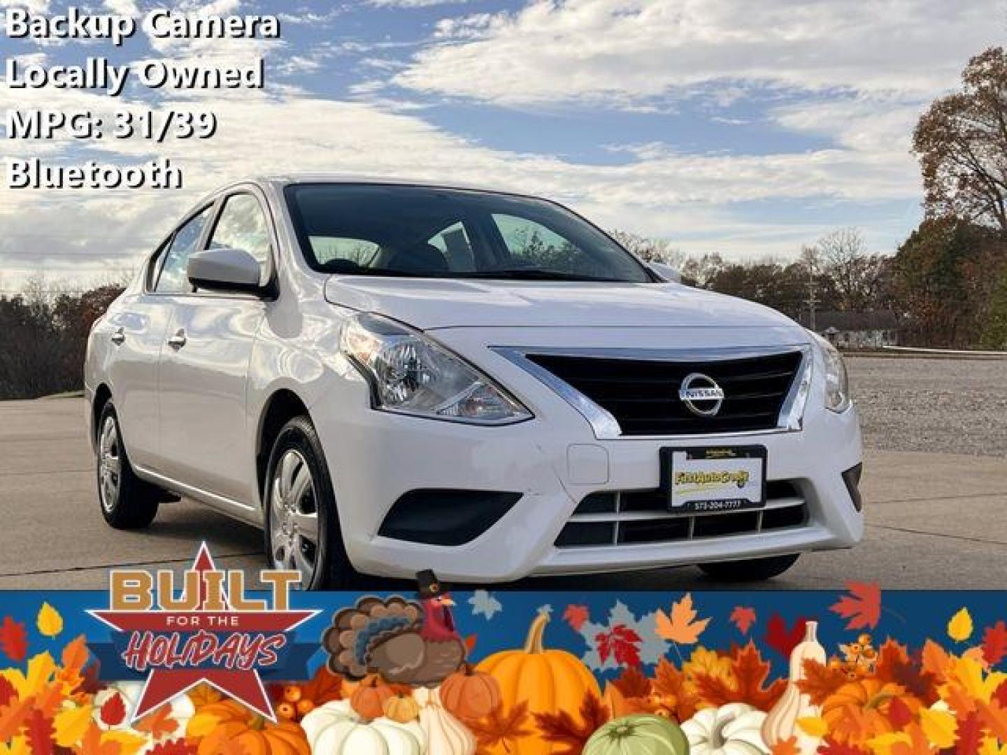 2019 WHITE /Black NISSAN VERSA SV (3N1CN7AP4KL) with an 1.6L engine, Continuously Variable transmission, located at 2990 Old Orchard Rd., Jackson, MO, 63755, 37.354214, -89.612106 - Photo#0