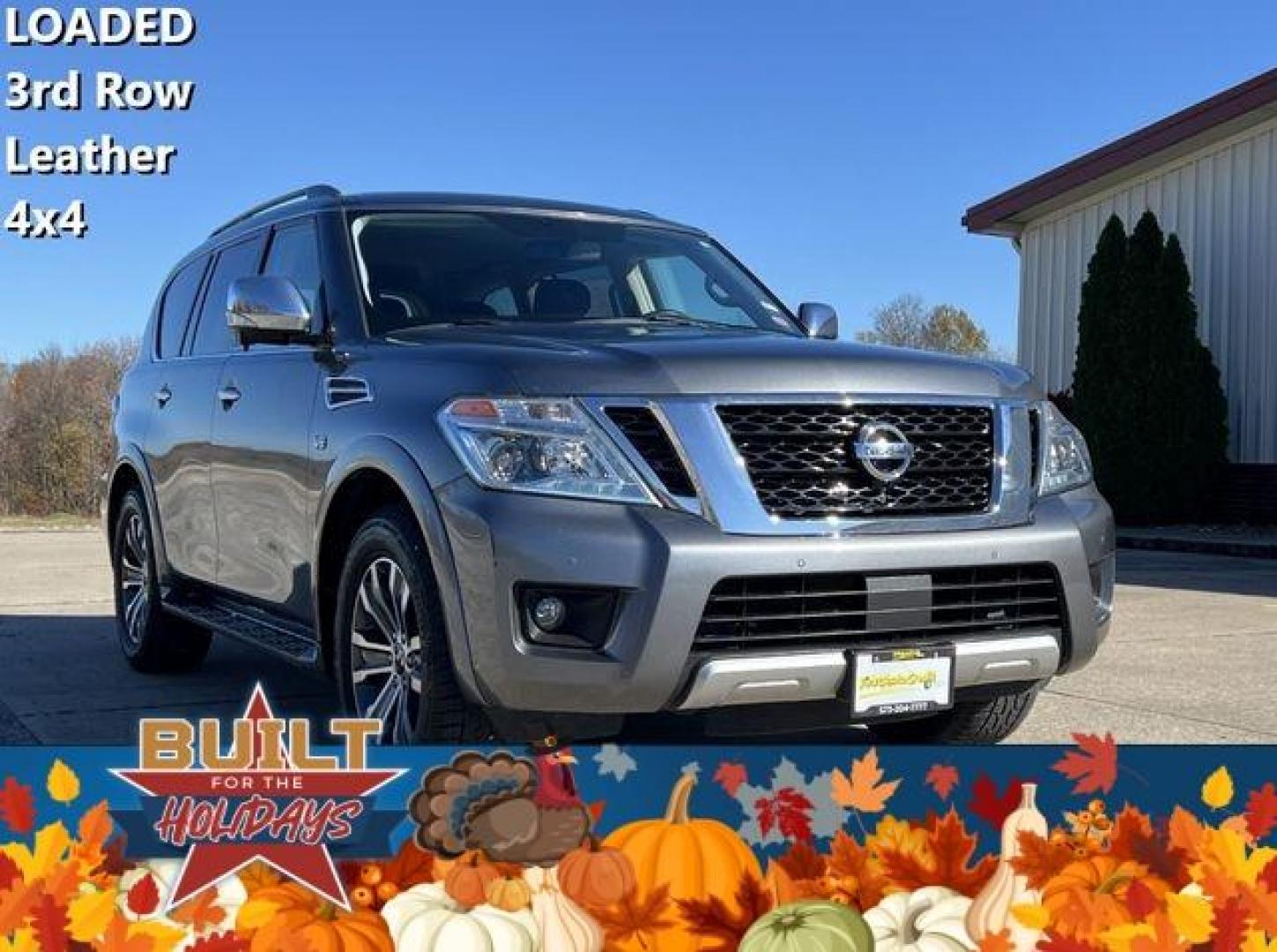 2018 GREY /Black NISSAN ARMADA SL (JN8AY2NC4J9) with an 5.6L engine, Automatic transmission, located at 2990 Old Orchard Rd., Jackson, MO, 63755, 37.354214, -89.612106 - Photo#0