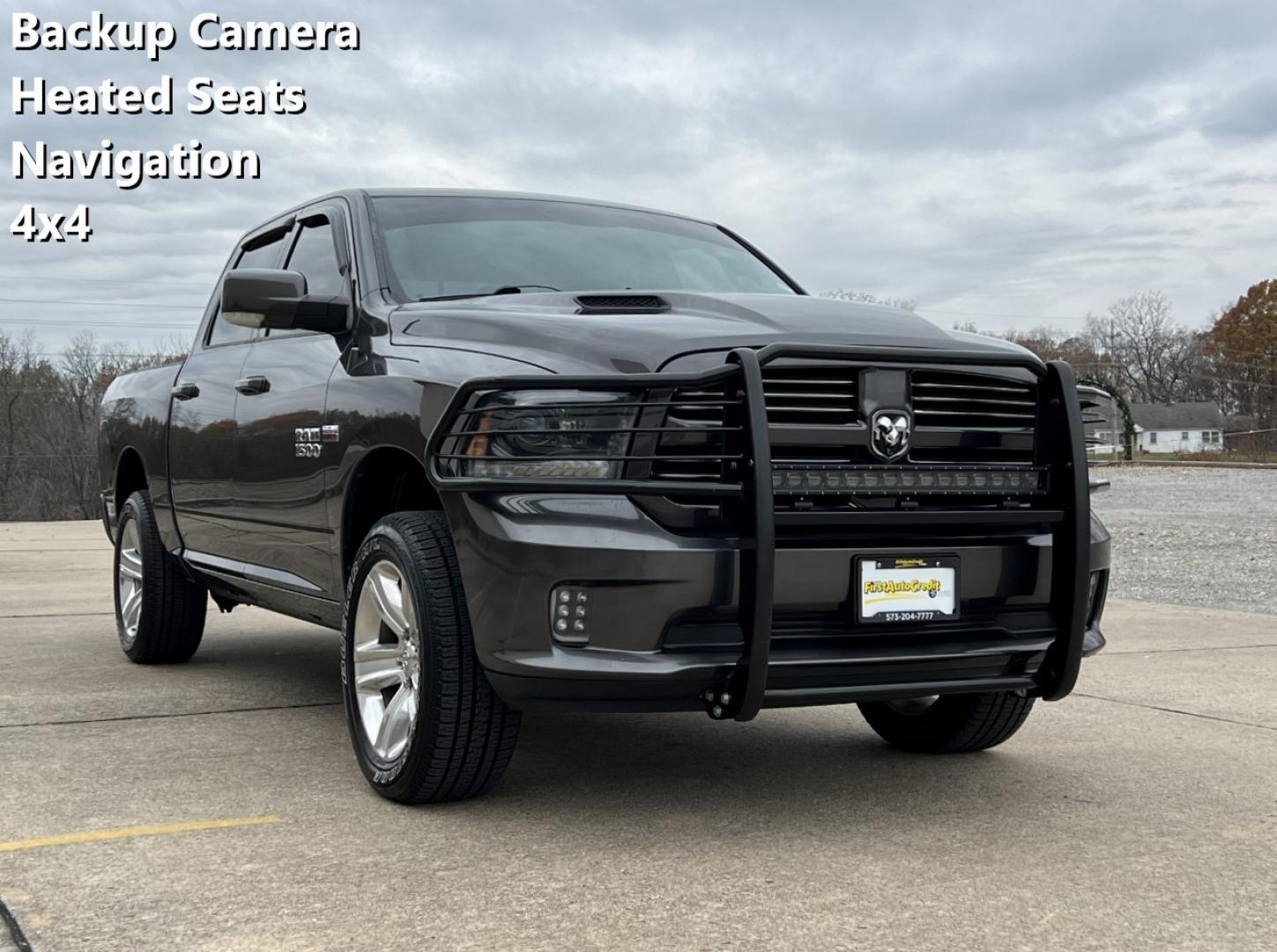 2015 GRAY /Black Leather/Cloth RAM 1500 SPORT (1C6RR7MT7FS) with an 5.7L engine, Automatic transmission, located at 2990 Old Orchard Rd., Jackson, MO, 63755, 37.354214, -89.612106 - Photo#0