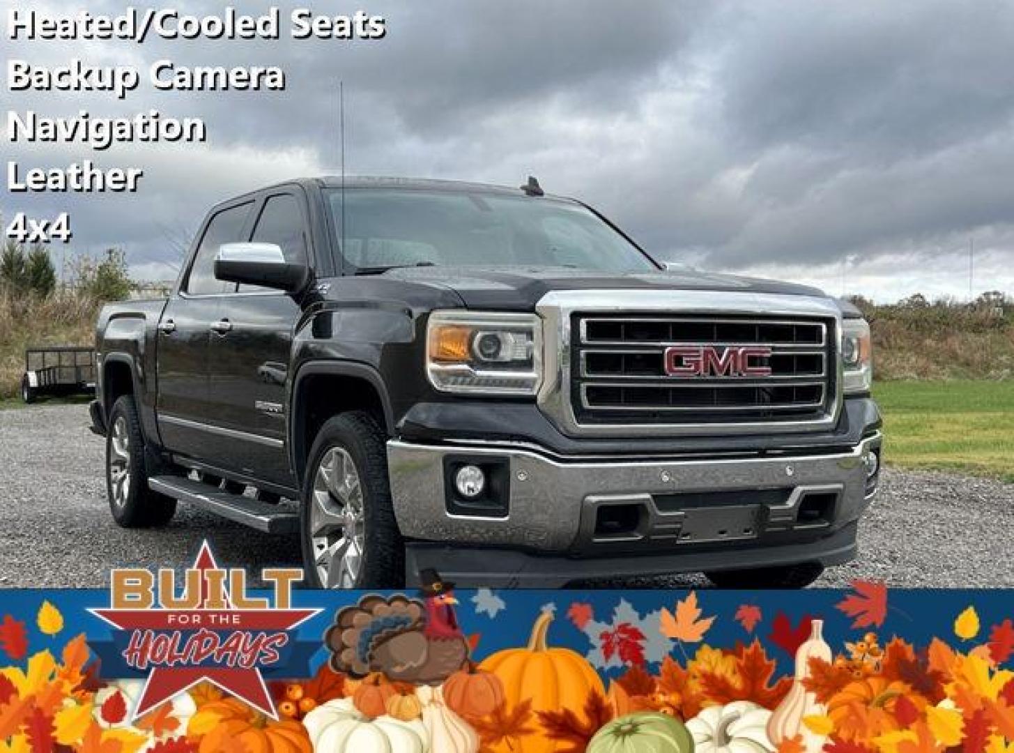 2015 BLACK /Tan GMC SIERRA 1500 SLT (3GTU2VECXFG) with an 5.3L engine, Automatic transmission, located at 2990 Old Orchard Rd., Jackson, MO, 63755, 37.354214, -89.612106 - Photo#0