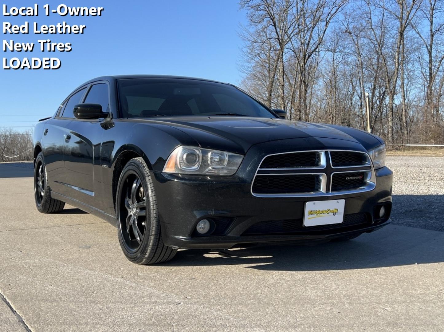 2014 BLACK /Red Leather DODGE CHARGER R/T (2C3CDXCT8EH) with an 5.7L V8 HEMI engine, Automatic transmission, located at 2990 Old Orchard Rd., Jackson, MO, 63755, 37.354214, -89.612106 - 2014 Dodge Charger R/T Local 1-Owner 148xxx miles Rear Wheel Drive 5.7L V8 HEMI Automatic Leather New Tires Navigation Backup Camera Power/Heated Seats Heated Rear Seats Heated Steering Wheel Sunroof Bluetooth Remote Start Cruise Power Windows/Locks/Mirrors We have financing availa - Photo#0