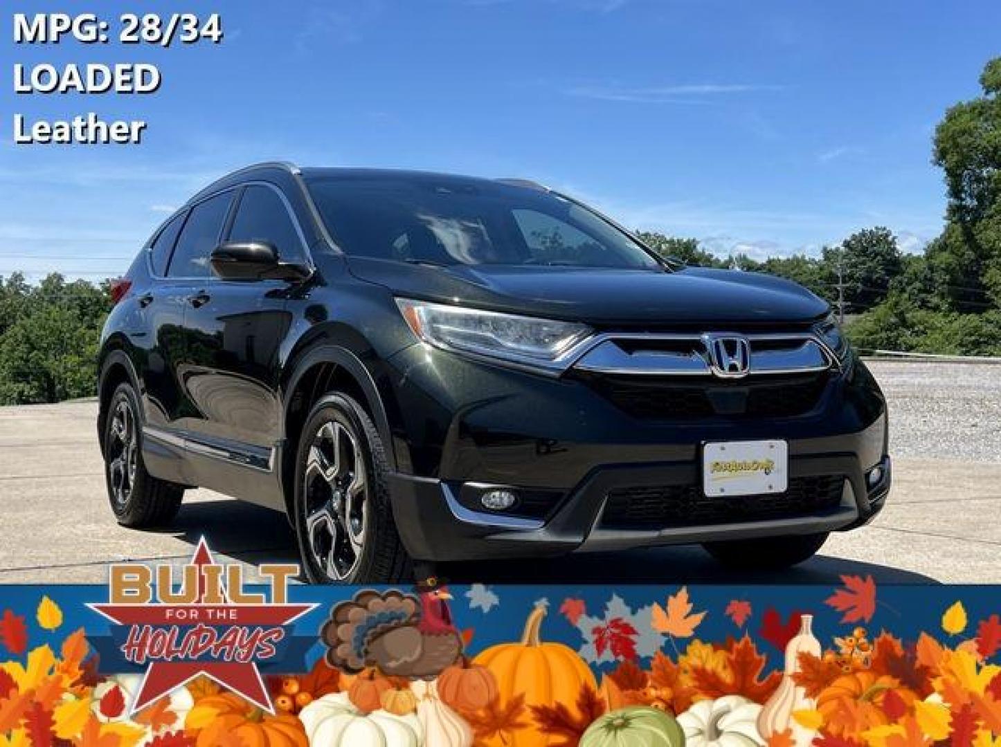 2017 GREEN /Black HONDA CR-V TOURING (5J6RW1H98HL) with an 1.5L engine, Continuously Variable transmission, located at 2990 Old Orchard Rd., Jackson, MO, 63755, 37.354214, -89.612106 - Photo#1