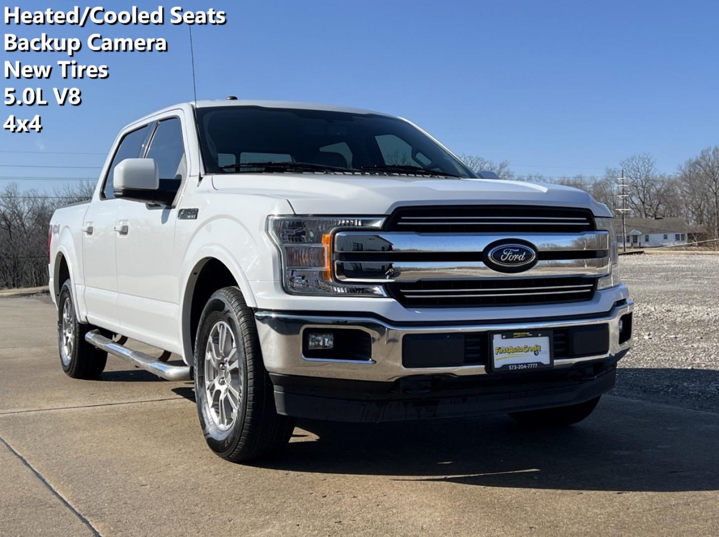 2018 WHITE /Tan Leather FORD F150 LARIAT (1FTEW1E56JF) with an 5.0L V8 engine, Automatic transmission, located at 2990 Old Orchard Rd., Jackson, MO, 63755, 37.354214, -89.612106 - 2018 Ford F-150 Lariat 139xxx miles 4x4 5.0L V8 Automatic Leather New Tires Backup Camera Power/Heated/Cooled Seats Bluetooth Cruise Power Windows/Locks/Mirrors We have financing available and we accept trades! Fill out a credit application on our website or come by today! If you have a - Photo#0