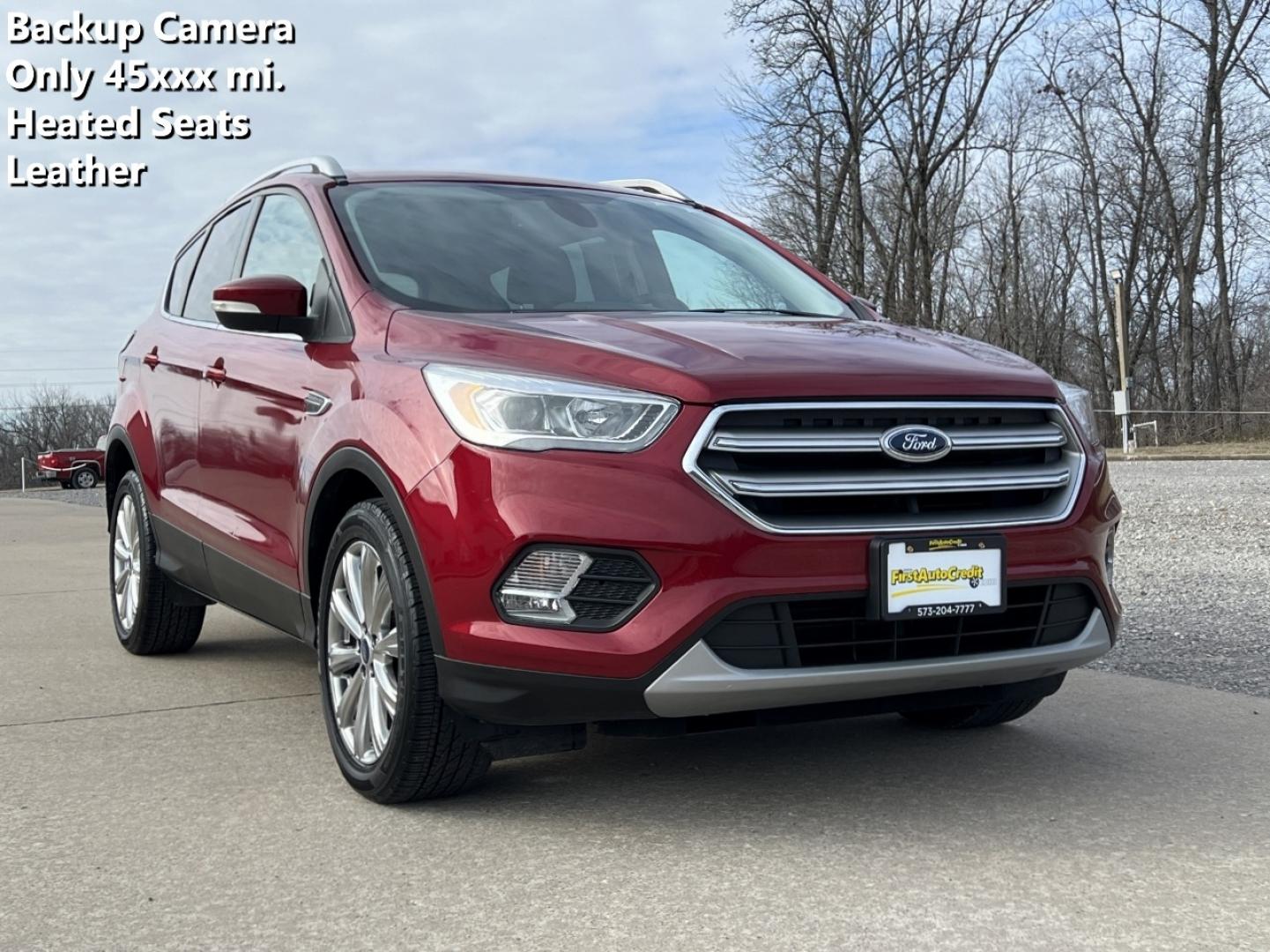 2017 RED /Tan Leather Ford Escape Titanium (1FMCU0JD5HU) with an 1.5L 4 Cyl. engine, Automatic transmission, located at 2990 Old Orchard Rd., Jackson, MO, 63755, 37.354214, -89.612106 - 2017 Ford Escape Titanium Only 45xxx miles Front Wheel Drive 1.5L 4 Cyl. Automatic Leather Power/Heated Seats Backup Camera Bluetooth Cruise Remote Start Power Windows/Locks/Mirrors We have financing available and we accept trades! Fill out a credit application on our website or come by - Photo#0