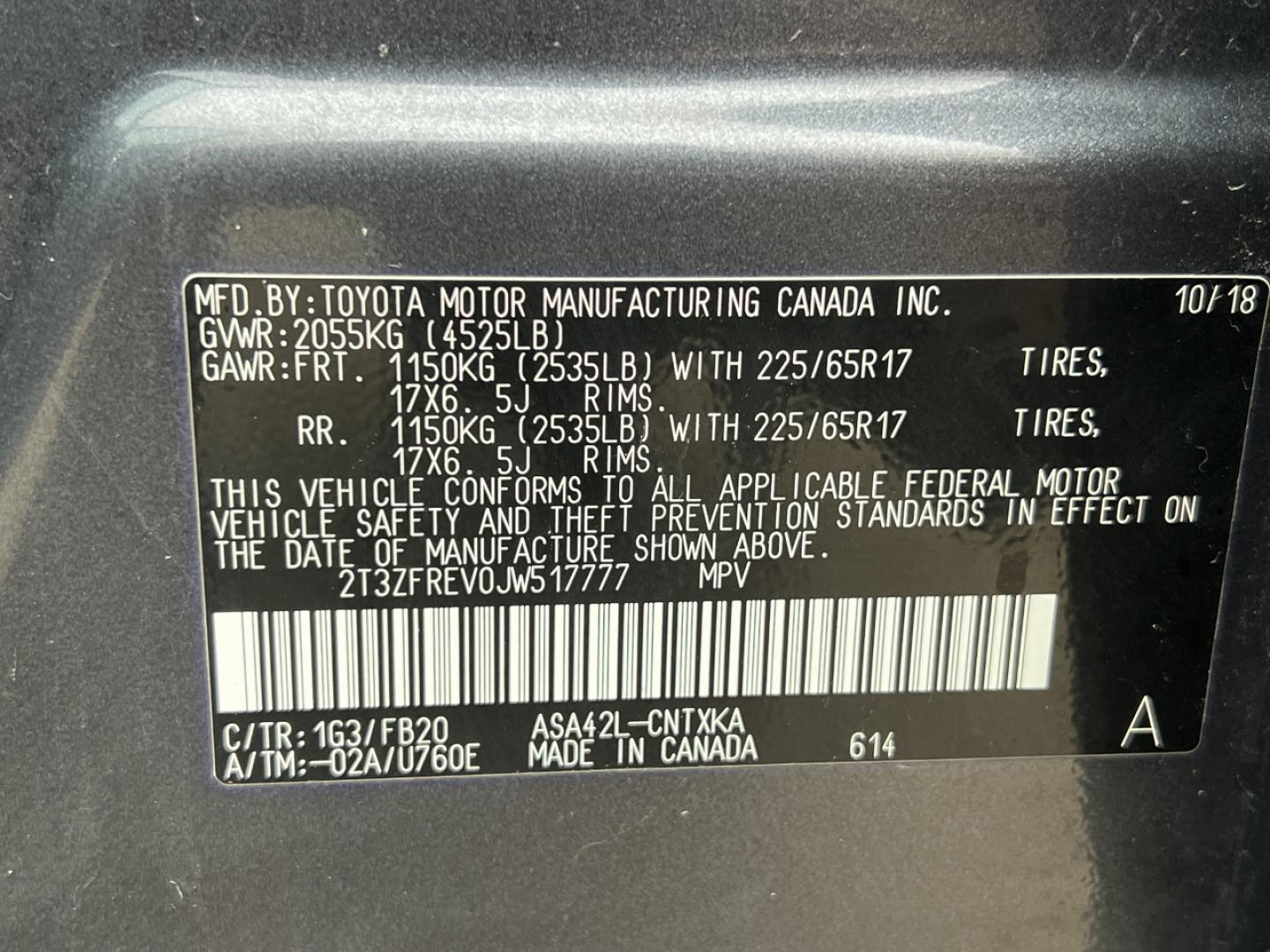 2018 GRAY /Black Cloth TOYOTA RAV4 LE (2T3ZFREV0JW) with an 2.5L engine, Automatic transmission, located at 2990 Old Orchard Rd., Jackson, MO, 63755, 37.354214, -89.612106 - Photo#41