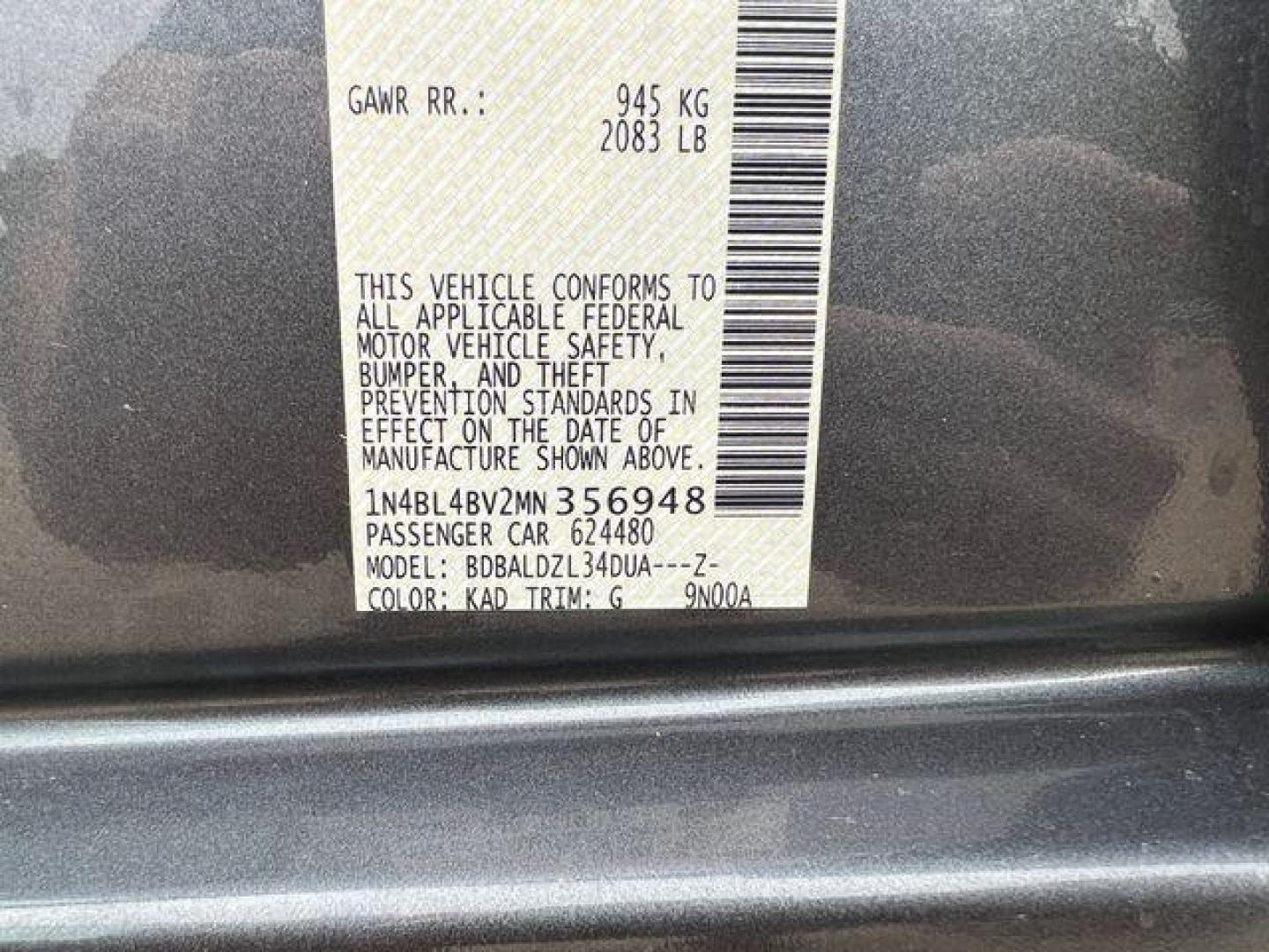 2021 GREY /Black NISSAN ALTIMA S (1N4BL4BV2MN) with an 2.5L engine, Continuously Variable transmission, located at 2990 Old Orchard Rd., Jackson, MO, 63755, 37.354214, -89.612106 - Photo#47