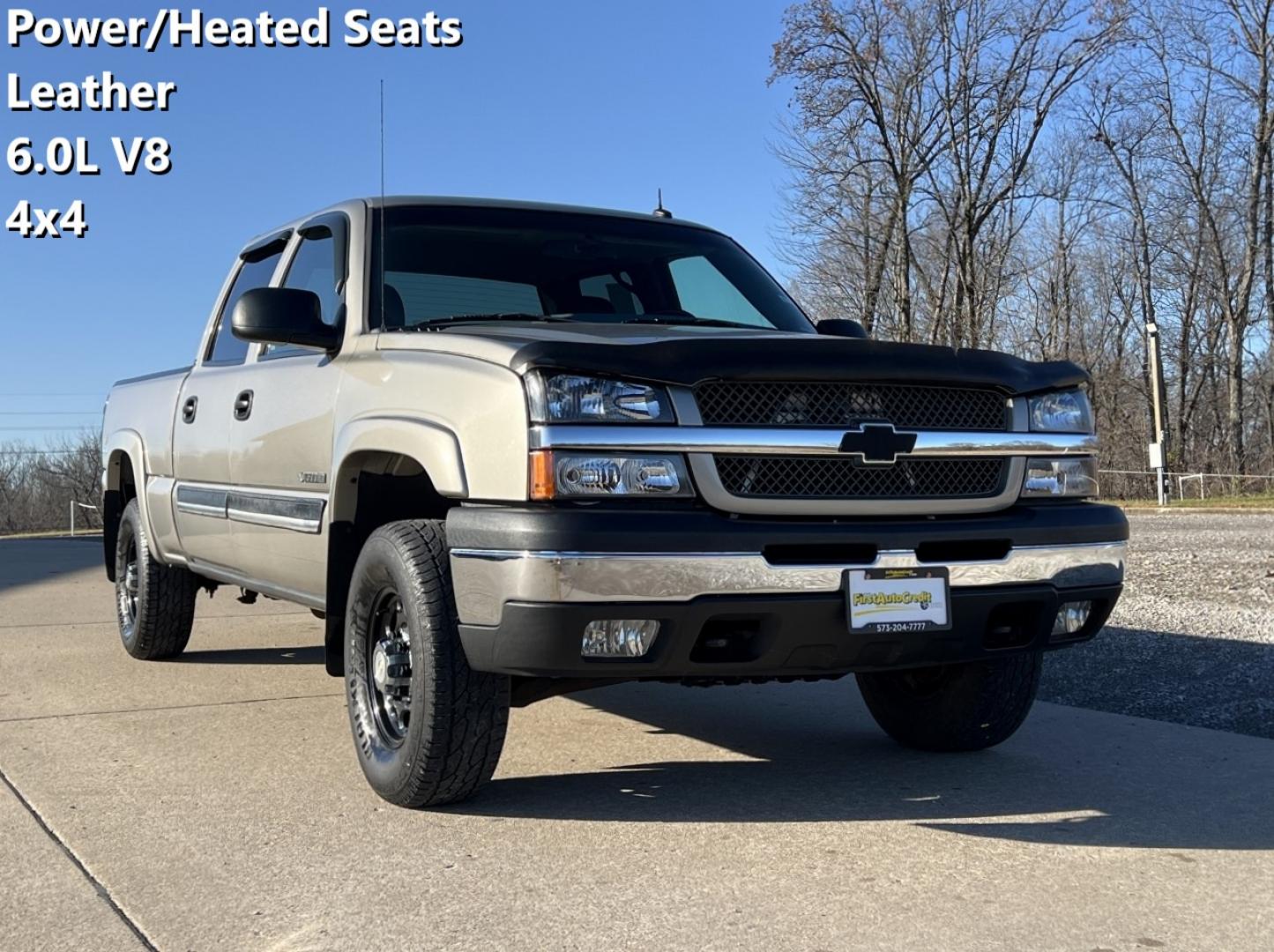 2003 TAN /Gray Leather CHEVROLET SILVERADO 1500 HEAVY DUTY (1GCGK13U03F) with an 6.0L engine, Automatic transmission, located at 2990 Old Orchard Rd., Jackson, MO, 63755, 37.354214, -89.612106 - Photo#0