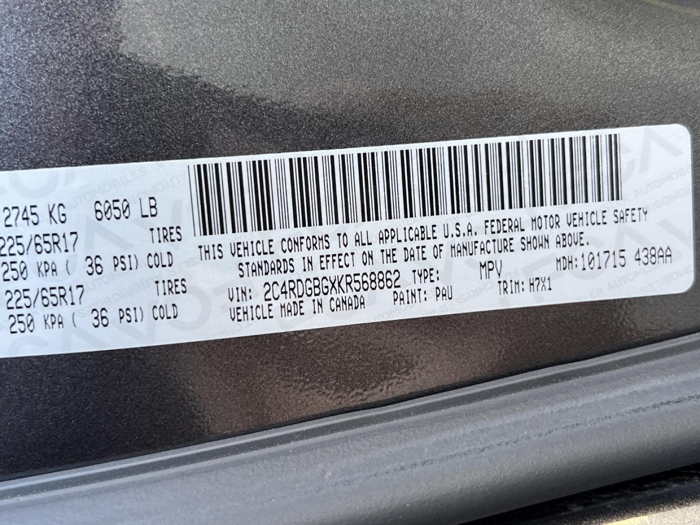 2019 GRAY DODGE GRAND CARAVAN SE (2C4RDGBGXKR) with an 3.6L V6 engine, Automatic transmission, located at 2990 Old Orchard Rd., Jackson, MO, 63755, 37.354214, -89.612106 - We have financing available and we accept trades! Fill out a credit application on our website or come by today! If you have any questions, give us a call at (573) 204-7777 or visit our website at firstautocredit.com. - Photo#40