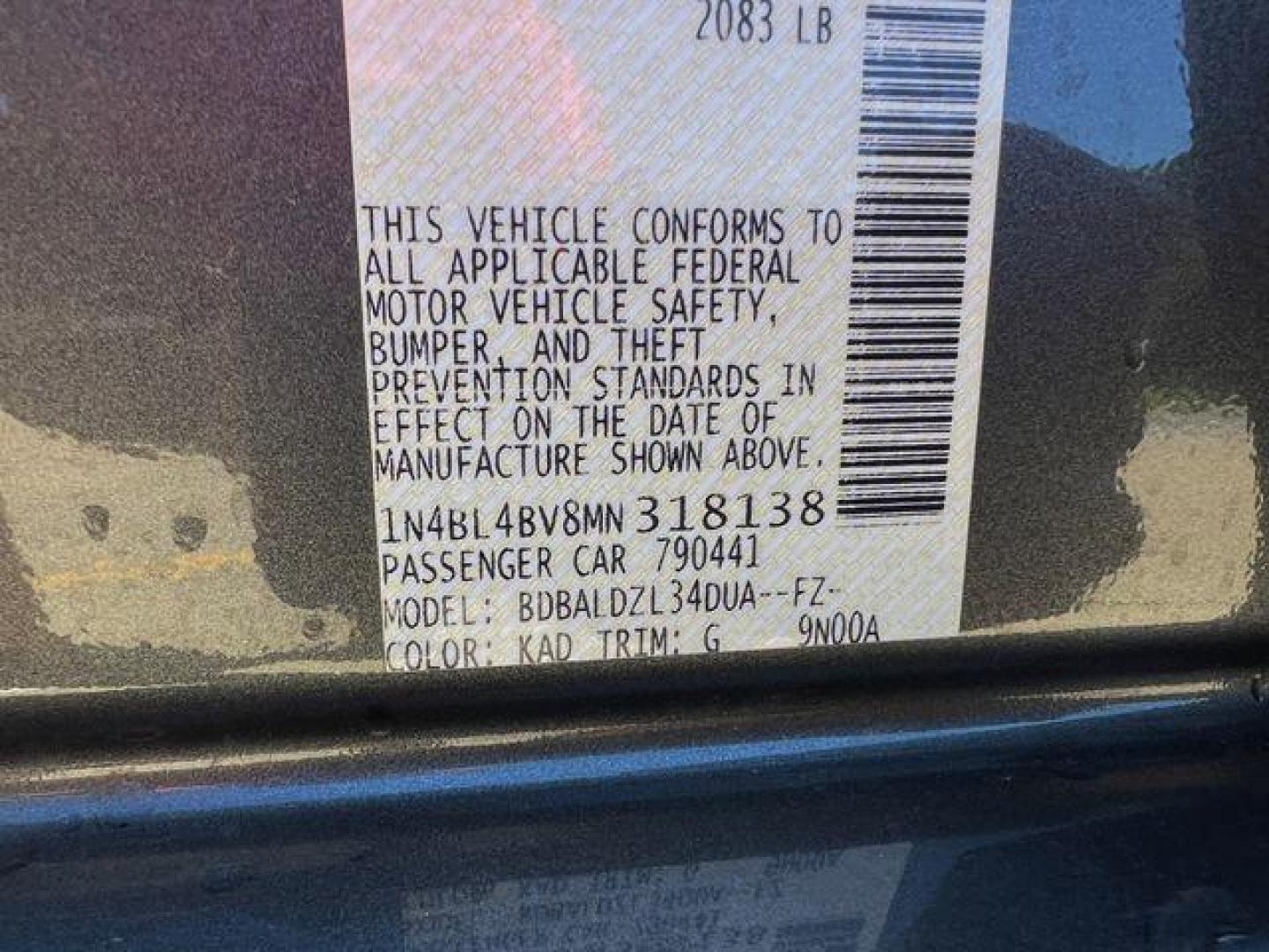 2021 GRAY /Black NISSAN ALTIMA S (1N4BL4BV8MN) with an 2.5L engine, Continuously Variable transmission, located at 2990 Old Orchard Rd., Jackson, MO, 63755, 37.354214, -89.612106 - Photo#46