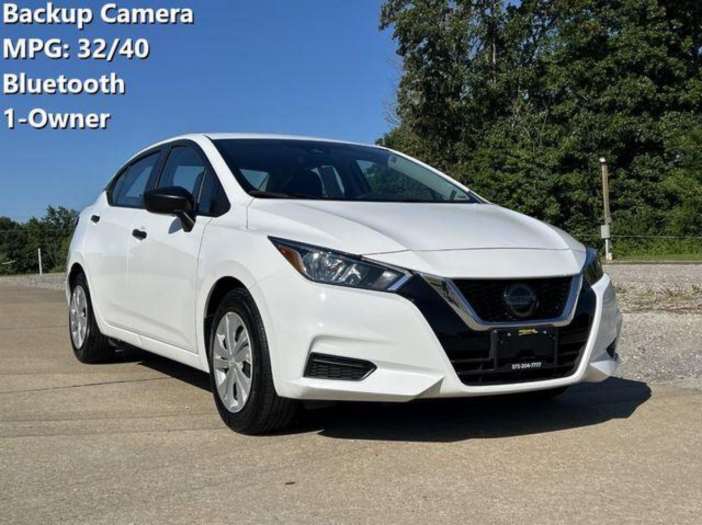 2021 WHITE /Black NISSAN VERSA S (3N1CN8DVXML) with an 1.6L engine, Continuously Variable transmission, located at 2990 Old Orchard Rd., Jackson, MO, 63755, 37.354214, -89.612106 - Photo#0