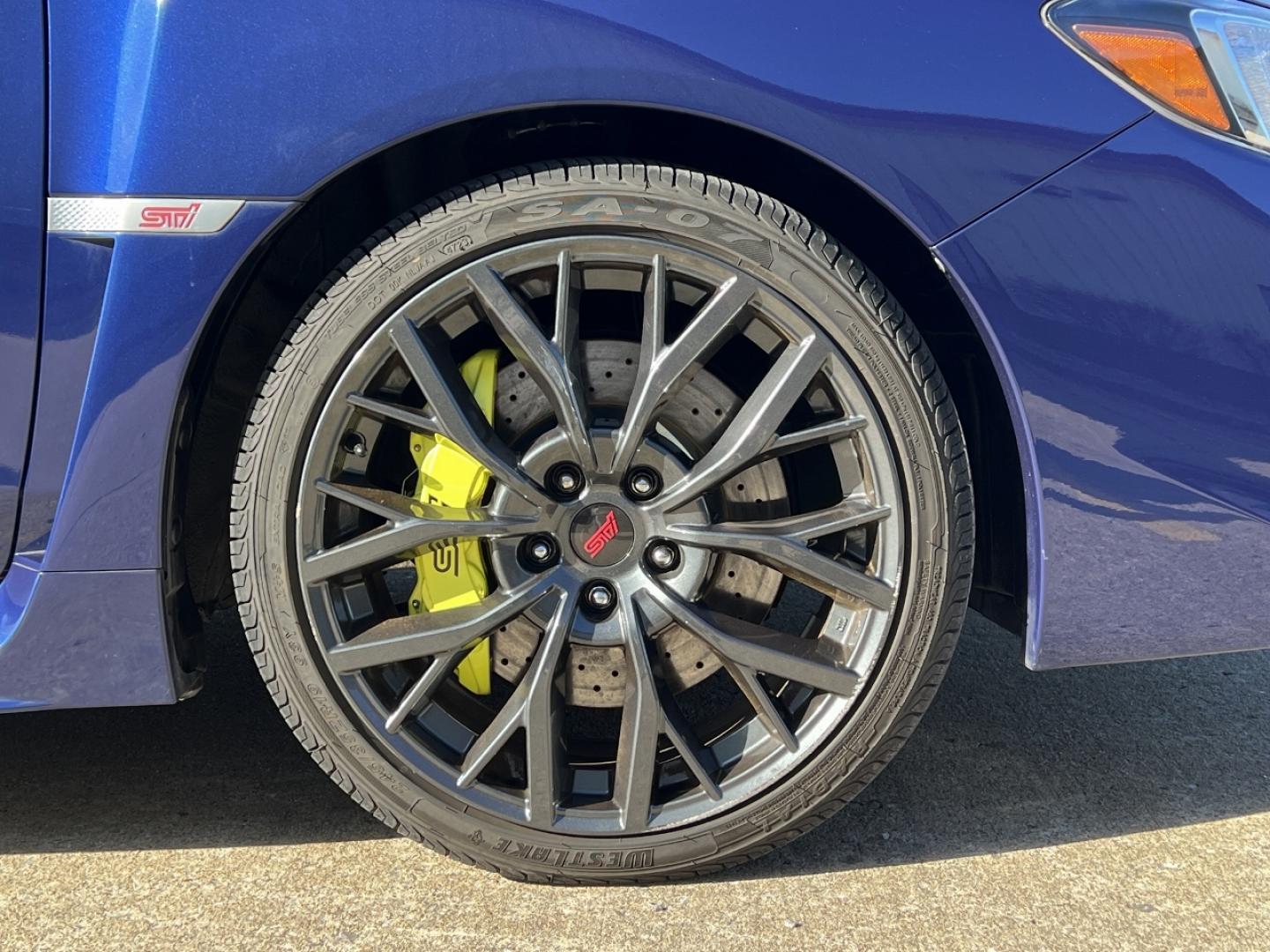 2019 BLUE /Black Suede/Leather SUBARU WRX STI (JF1VA2S61K9) with an 2.5L engine, 6-Speed Manual transmission, located at 2990 Old Orchard Rd., Jackson, MO, 63755, 37.354214, -89.612106 - Photo#39