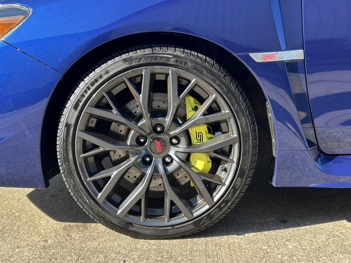 2019 BLUE /Black Suede/Leather SUBARU WRX STI (JF1VA2S61K9) with an 2.5L engine, 6-Speed Manual transmission, located at 2990 Old Orchard Rd., Jackson, MO, 63755, 37.354214, -89.612106 - Photo#35