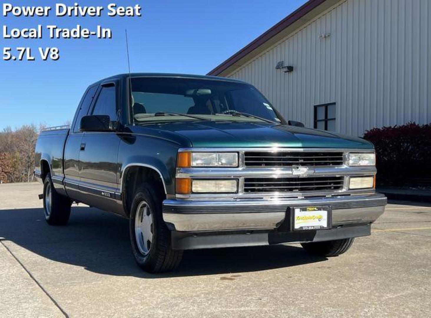 1998 GREEN /Tan CHEVROLET GMT-400 C1500 (1GCEC19RXWR) with an 5.7L engine, Automatic transmission, located at 2990 Old Orchard Rd., Jackson, MO, 63755, 37.354214, -89.612106 - Photo#0