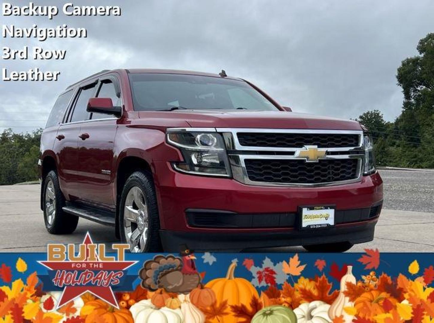 2015 MAROON /Tan CHEVROLET TAHOE 1500 LT (1GNSCBKC0FR) with an 5.3L engine, Automatic transmission, located at 2990 Old Orchard Rd., Jackson, MO, 63755, 37.354214, -89.612106 - Photo#0