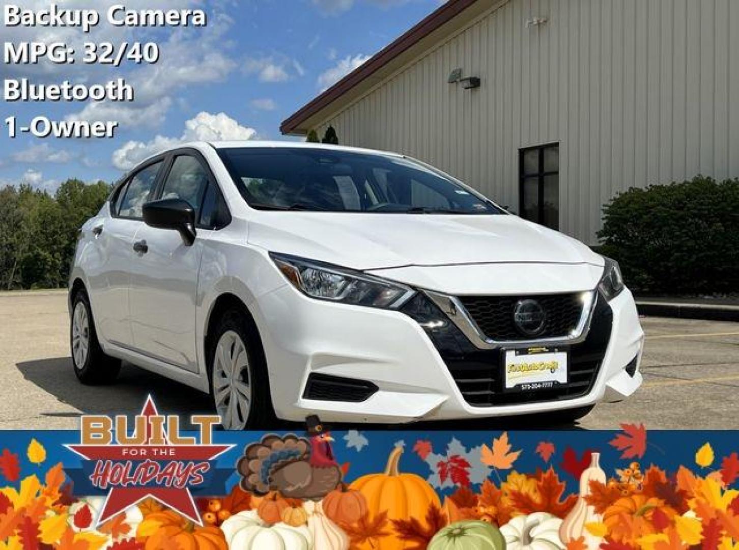 2021 WHITE /Black NISSAN VERSA S (3N1CN8DV5ML) with an 1.6L engine, Continuously Variable transmission, located at 2990 Old Orchard Rd., Jackson, MO, 63755, 37.354214, -89.612106 - Photo#0