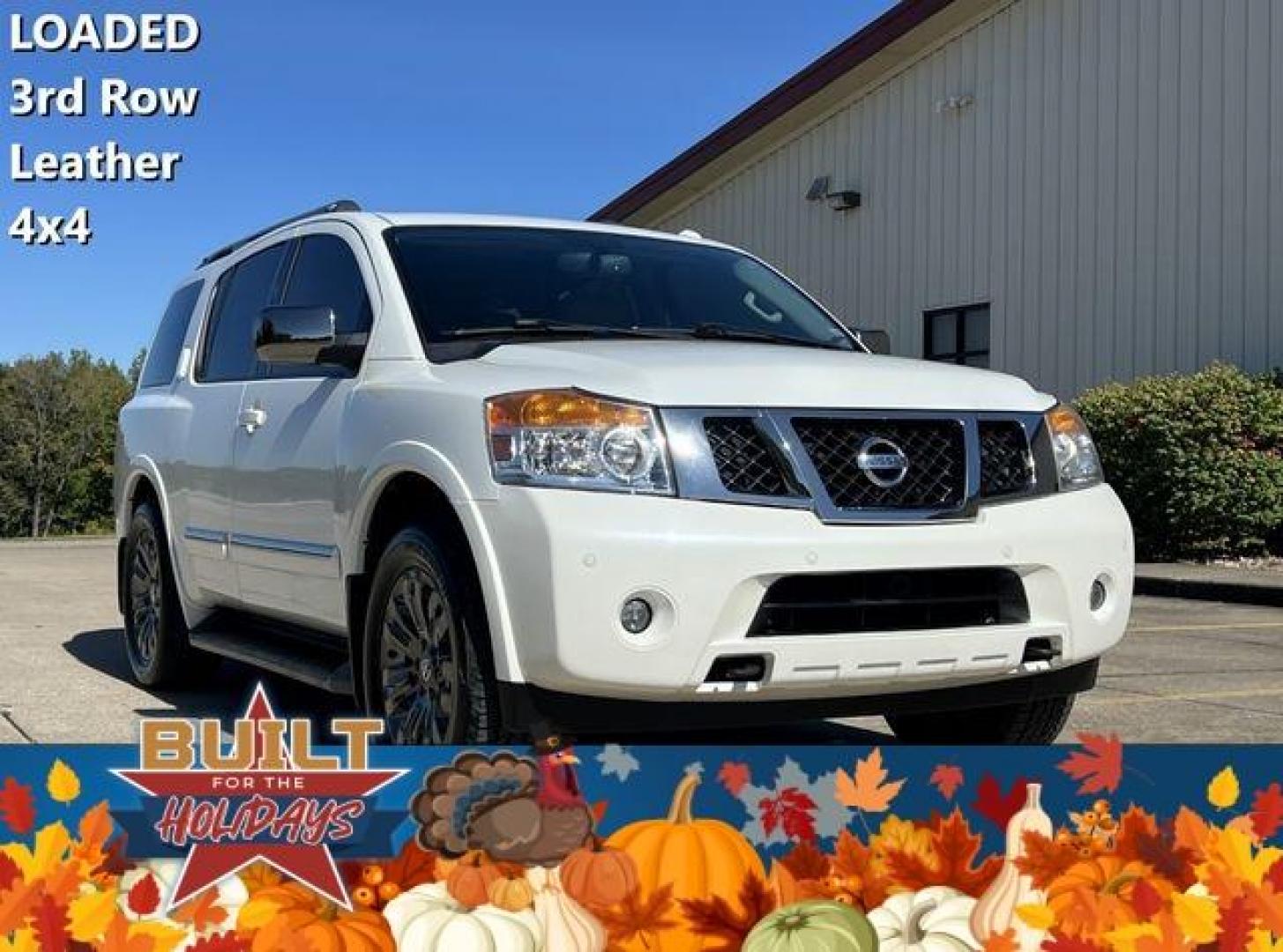 2015 WHITE /Tan NISSAN ARMADA PLATINUM (5N1BA0NE7FN) with an 5.6L engine, Automatic transmission, located at 2990 Old Orchard Rd., Jackson, MO, 63755, 37.354214, -89.612106 - Photo#0