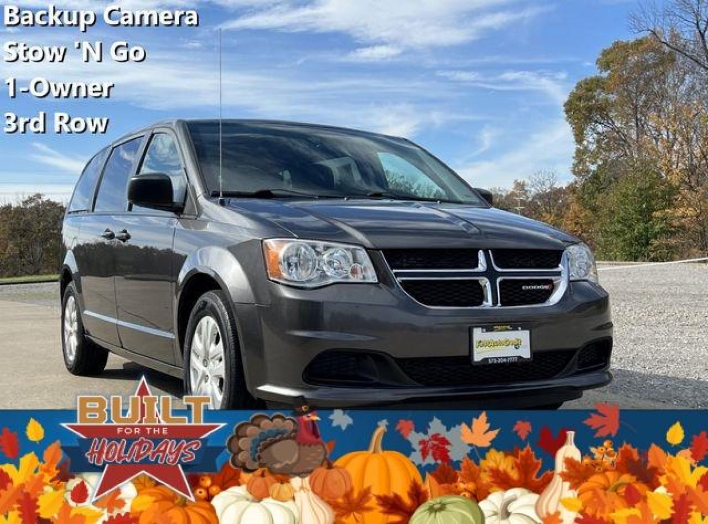 2018 GRAY /Black DODGE GRAND CARAVAN SE (2C4RDGBGXJR) with an 3.6L engine, Automatic transmission, located at 2990 Old Orchard Rd., Jackson, MO, 63755, 37.354214, -89.612106 - Photo#0